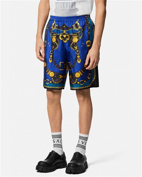 versace chain shorts|Medusa Chains Silk Shorts .